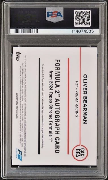 2024 Topps Chrome Formula 1 Oliver Bearman Auto Gold Refractor - Image 3 of 3