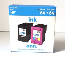 onn. HP 64 Black Tricolor Ink Cartridges Combo EXP 07/26 BRAND NEW