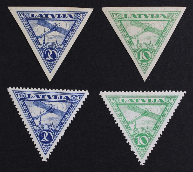 CKStamps: Latvia Stamps Collection Scott#C1 C2 Mint NH OG #C10-C12a H OG