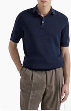 BRUNELLO CUCINNELI 1,400 Cotton English Rib Knit Polo Shirt SZ 50 M, NEW w/tags