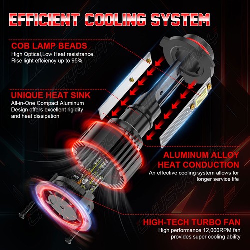 For Toyota RAV4 2006 2007 2008 2009-2012 LED Headlight High Low Bulbs - Picture 7 of 15