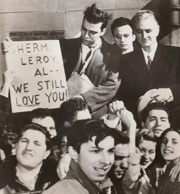 1951 LIU Basketball Scandal Rally Photo  Sherm Leroy Al  Clair Bee Press