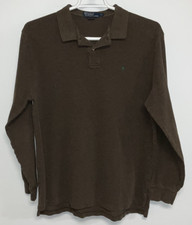 Polo Long Sleeve Polo Shirt Men's Extra Large Brown