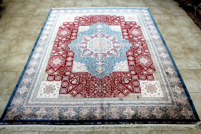 8X10 BREATHTAKING 1200+KPSI HIGH QLTY POWER LOOMED ALL SILK TABRIZZ TURKISH RUG