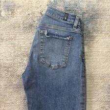 7 For All Mankind The Ankle Skinny Jeans Women  s Size 24 Distressed Stretch