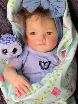 Sweet Newborn Reborn Baby GIRL Doll VIOLET Was Vera Gudrun Legler COMPLETED