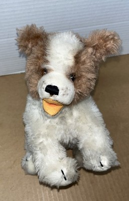 Vintage Steiff 8  Puppy Dog Open Mouth Swivel Head, Standing, Upright Ears L