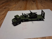 Original Siku Militärfahrzeug KOSOVO FORCES LKW mit Tieflader + KFOR-Helikopter