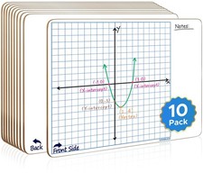 10 Pack Dry Erase Graph Whiteboard 11"x14" Double Sided Dry Erase Board with ...