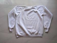 Vtg 80s Hanes Sport Sweatshirt White Made In USA Size Large Boxy 22/23 Unisex 