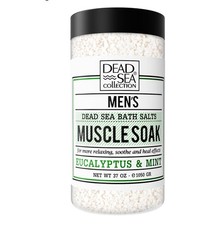 Dead Sea Collection Men's Eucalyptus  Mint Muscle Soak Salts 37oz 2 Pack 