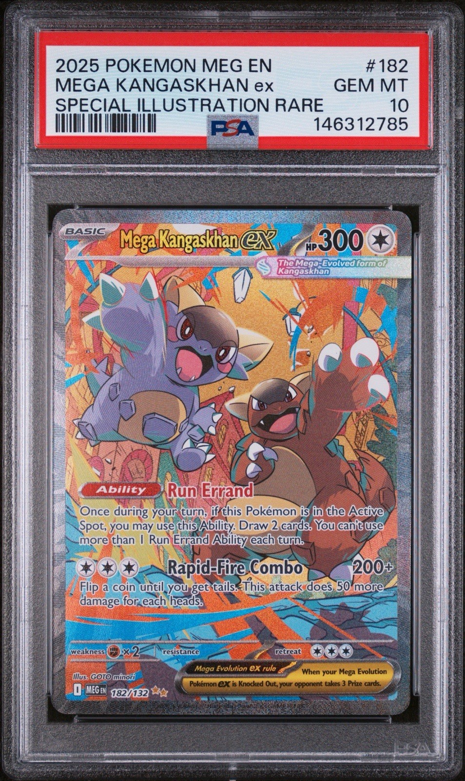 POKEMON MEGA KANGASKHAN EX 182/132 SPECIAL ILLUSTRATION RARE FA 2025 PSA 10