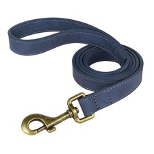 4ft Blue PU Leather Dog Leash Colorful Strong Durable Faux Leather Lead