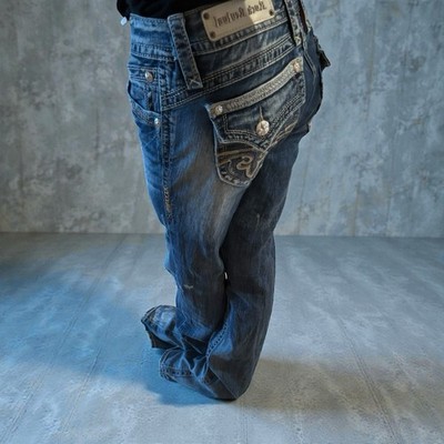 Rock Revival Jeans Damen Bootcut Low Waist Straight Fit Blau Gr. S Vintage
