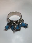 Vintage Southwestern Sterling Silver Turquoise Charm Ring 925 Size 7.5