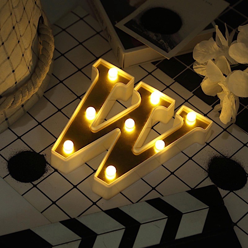 6" tall GOLD W LED Lighted Marquee Letters Sign Party Wedding Events Decorations