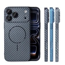 Mag Safe Case for iPhone 17 Pro Max Air 16 15 14 13 Carbon Fiber Pattern Cover