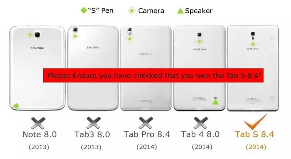 Folding Folio PU Leather Case Cover Samsung Galaxy Tab S 8.4" SMT700 T705 T705C - Image 2 of 4