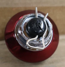 ONE USED AMERICAN RACING CHROME/RED CENTER CAP w/ PIN 3245300R 11633