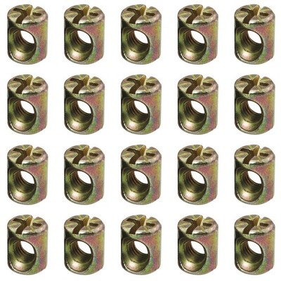20 PCS M6x13mmx10mm Slotted Cross Dowel Barrel Nuts Furniture Crib Bed Chairs