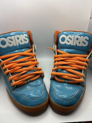 明石 Osiris NYC 83 Vulc Teal / Orange High Top Skateboard Shoes Mens