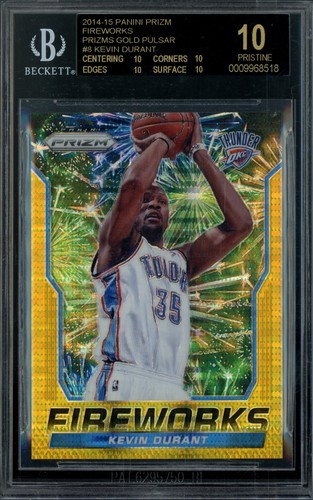 Kevin Durant [Gold Prizm] #8 card from 2014 Panini Prizm Fireworks
