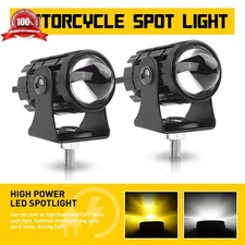 2PCS LED Waterproof Motorcycle Headlight  Spotlight with Switch Yellow White