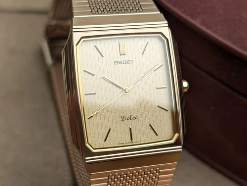 1993 SEIKO Dolce 9531-5160 Gold Quartz Tank Square Men's Watch Vintage 27mm
