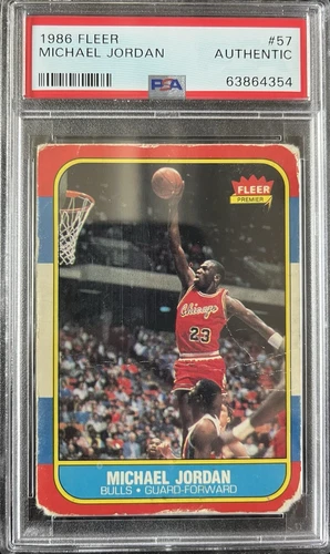 1986-87 Fleer Basketball #57 Michael Jordan Rookie RC PSA AUTHENTIC HOF GOAT