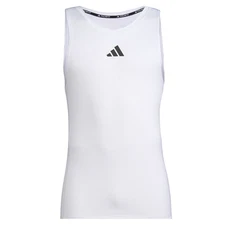 adidas Techfit Crew Neck Athletic Tank Top Mens White Casual  Athletic HZ6991-A