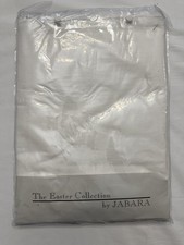 JABARA Easter Egg Tree Tablecloth 65x82 White Cotton Oblong Easter Chicks