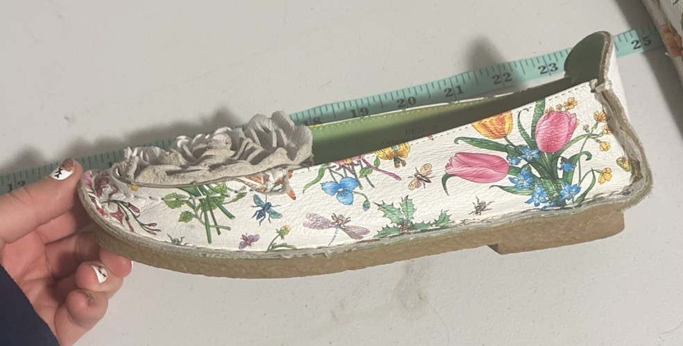 L’Artiste Dezi Leather Slip-Ons Womens Size 37 Beautiful Floral Print