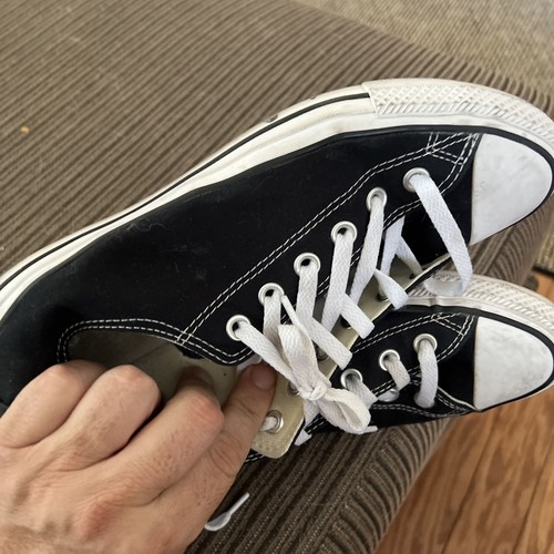 CONVERSE Mens 7.5 CHUCK TAYLOR Low Top Canvas Shoes Black - Picture 6 of 7
