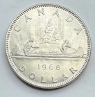 1968 Canada Dollar Coin - Canadian Large 1D Coin - Voyageur - Free Shipping