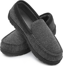Mens Slippers Microsuede Moccasin Memory Foam House Shoes