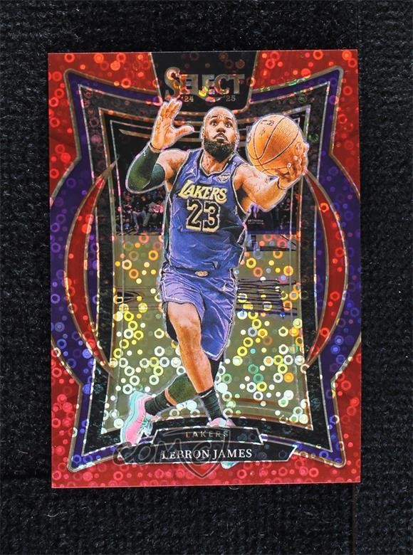 2024-25 Panini Select Concourse Red Disco Prizm 40/49 LeBron James #54