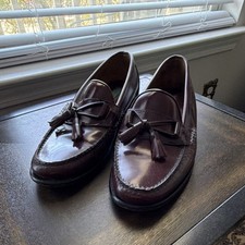 G.H. Bass Co. Tassel Loafers Burgundy Leather Slip-On Dress Shoes Mens 11 M