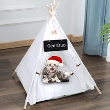 Pet Teepee, Portable Pet Tents for Small Dogs or Cats, Puppy Sweet Bed Washab...