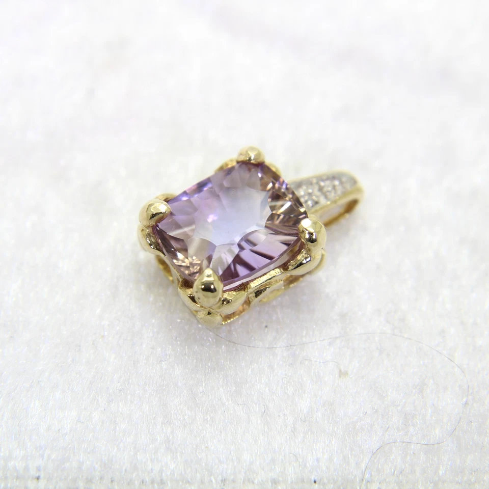 Colgante de diamantes ametrinos de oro de 9 quilates Foto 3 de 4