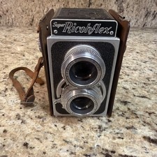 Vintage Super Ricohflex Camera TLR Camera W/ Leather Case 120 Film Camera Untest
