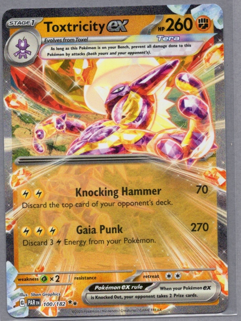 Toxtricity ex Ultra Rare Paradox Rift 100/182, NM Pokemon Card