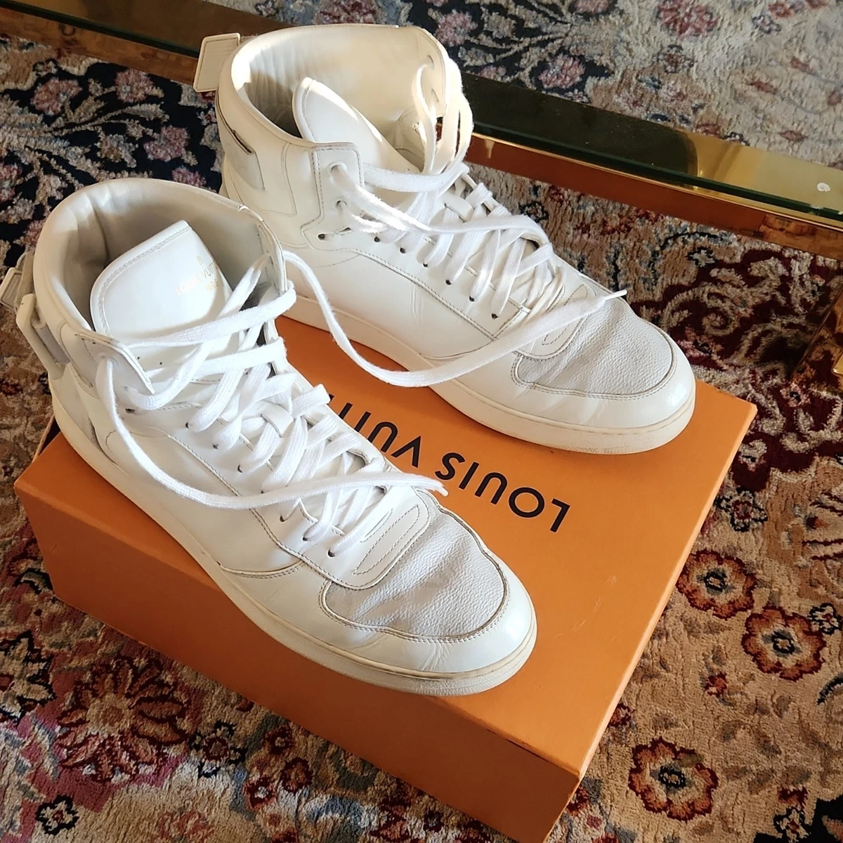 White Louis Vuitton‘s used size 6 1/2 men Louis Vuitton Leather Upper White Casual Shoes for Men for  main image 4