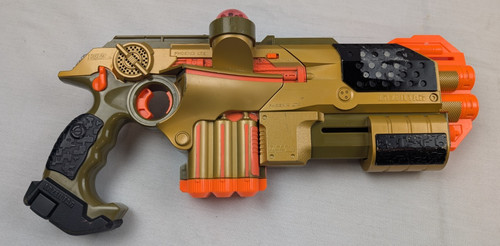 Nerf Lazer Tag Phoenix LTX Shotgun Golden Tiger Electronic Weapon 2008 TESTED