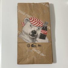 Lot de 19 sacs en papier déjeuner marron Coca Cola Party Goody Favor 1997 ours polaire