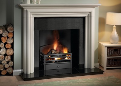 Coral Black Fire Basket Grate Solid Fuel Wood Fireplace