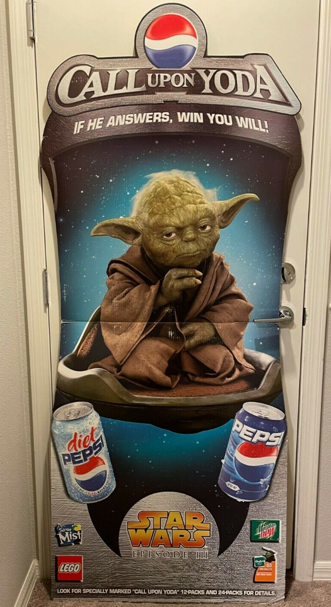 6' Tall Star Wars Call Upon Yoda Standee Pepsi Cutout | eBay