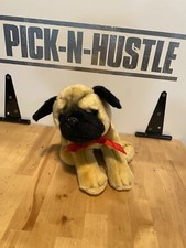 FAO Schwarz Pug Puppy Plush Stuffed Toy - Realistic, Red Bandana