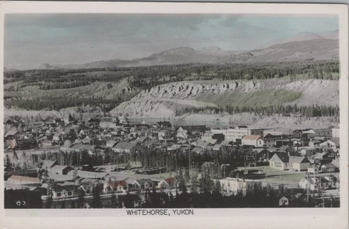 RPPC Whitehorse Aerial View Yukon Territory Canada color photo postcard LP4