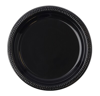 Fineline 9'' ReForm Plastic Dinner Plate, 17RP09PP, Black | 400/Case