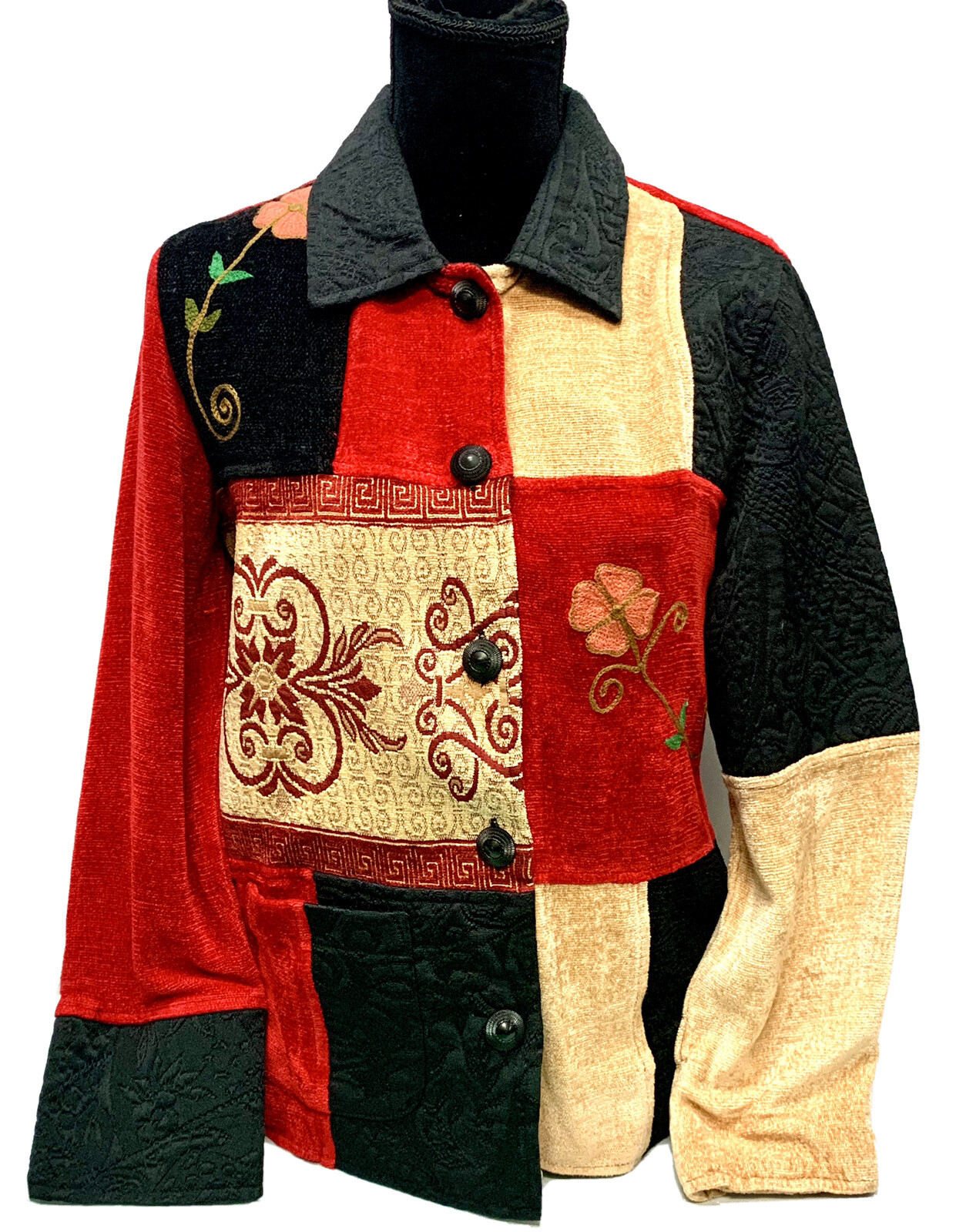Studio Works Women Jacket Patchwork Wearable Art … - image 1